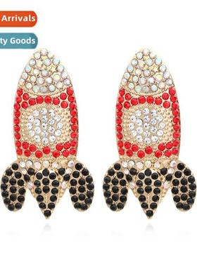 Creative rocket hundred matching earrings retro fashi atmosp