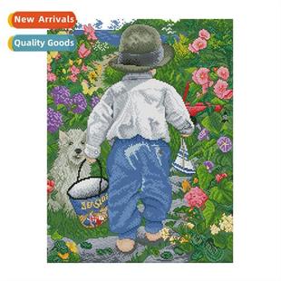 field child cross full stc room embroidery living Hmade back