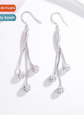 n silver-plated Shambhala lg earrings female full  diamds ro