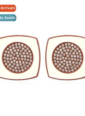 New simple acrylic diamd earrings retro fashi geometric squa