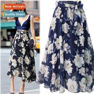 Skirt Floral Swing length Mid body Half Chiff Size Big