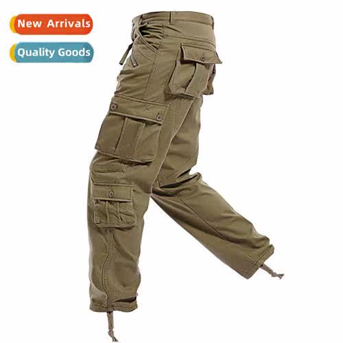 Winter new padded and thickened work pants large size casual