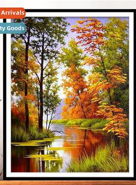 Cross Stch 2023 New Autumn Maple Leaf Creek Cross Stch Lscap