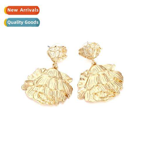 Ins style fashi alloy flower earrings retro persaly cold win