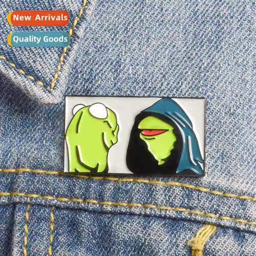 evil kerm evil kerm frog enamel pin cowboy badge