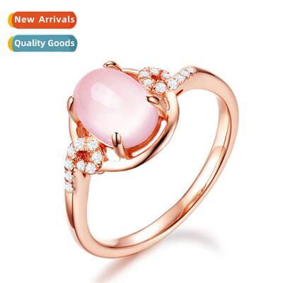 Hibiscus Ste Pink Crystal Gemste Ring Rose Gold Womens Finge