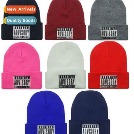 knted cap PARENTAL ADVISORY EXPLICIT Pullover wool cap