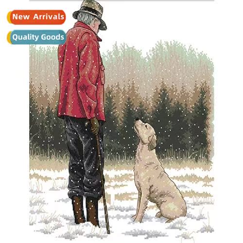 New hmade simple thread embroidery full embroidery old man