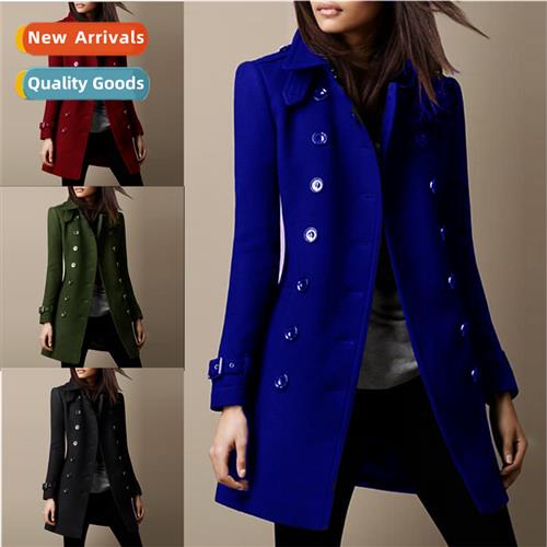 2023 Fall  Winter Double Breasted Casual Tweed Jacket Womens