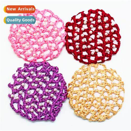 n  accessories pearl hmade crochet net dance performance net