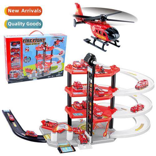 Childrens four-layer assembled track car educatial toys simu