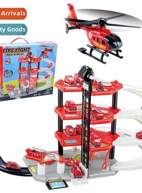 Childrens four-layer assembled track car educatial toys simu