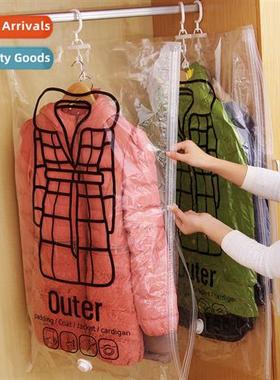 Household side pull hanging vacuum compressi bag transparent