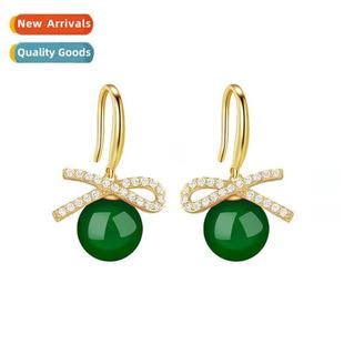 green blue earrings bow agate whe yellow red black Natural