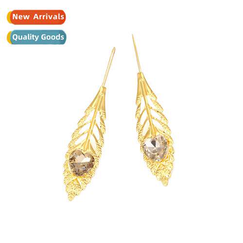 persaly light luxury lg metal leaf earrings exaggerated cold