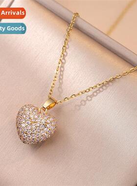 Necklace female love zircia niche light luxury new  pendant