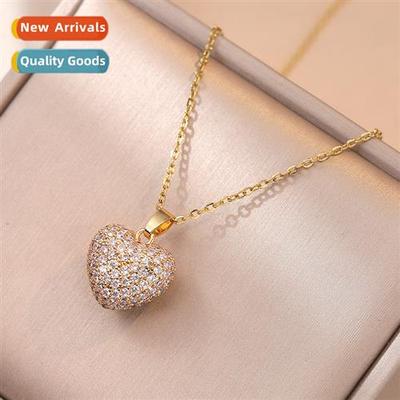 Necklace female love zircia niche light luxury new  pendant