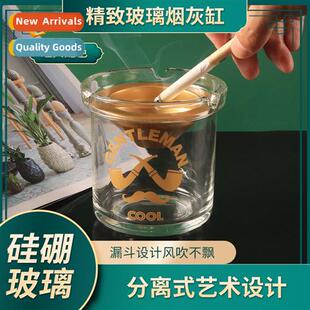 Creative light luxury funnel ashtray wh lid anti-flying ash