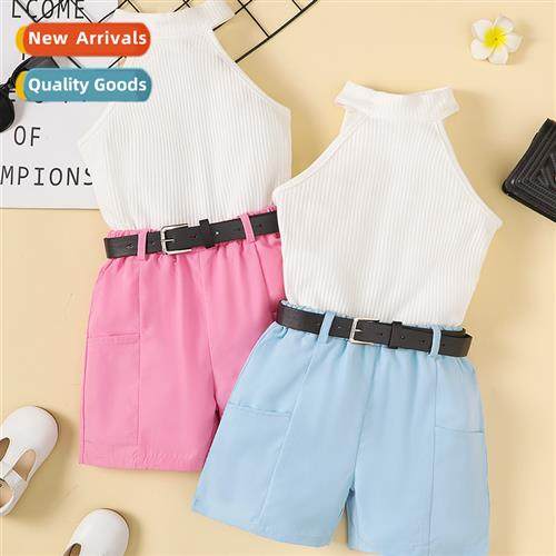 Girls spring  autumn  2023 new n sleeveless solid color top