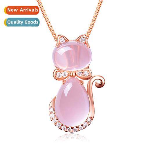 n necklace rose gold-plated natural hibiscus ste pink crysta