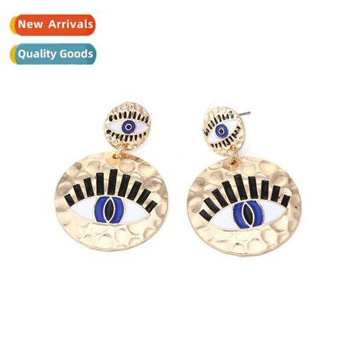 Ins style retro alloy oil drop devils eye earrings persalize