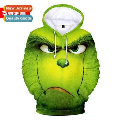 Green Mster Grinch Sweatshirt Mens  Womens Padded Christmas