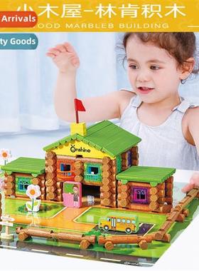 Baby forest cabin wooden lincoln room children creative puzz
