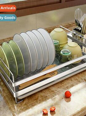 Countertop draining dish rack 304 stainless steel kchen shel