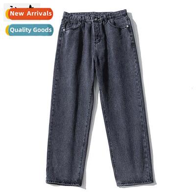 Black straight jeans female nd 2023 new fall  winter men  wo