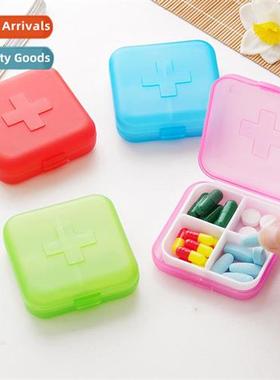 Travel special cross four compartments pill box/portable por