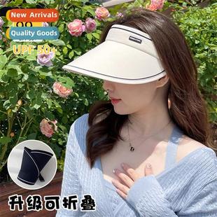 Womens Summer Protecti Sun Outdoor Hat Top Hollow New 2023