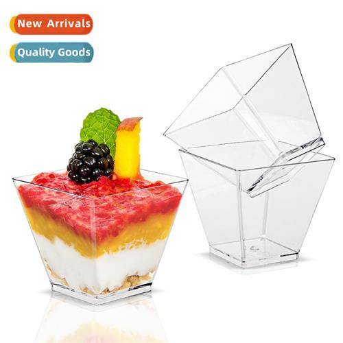 2oz mini square mousse cups disposable dessert mousse cake c