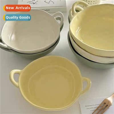 Scinavian style double ear bowl noodle bowl soup bowl microw