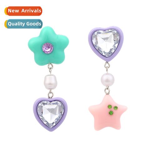 ZA fresh cute heart-shaped earrings Korean versi   girl swee