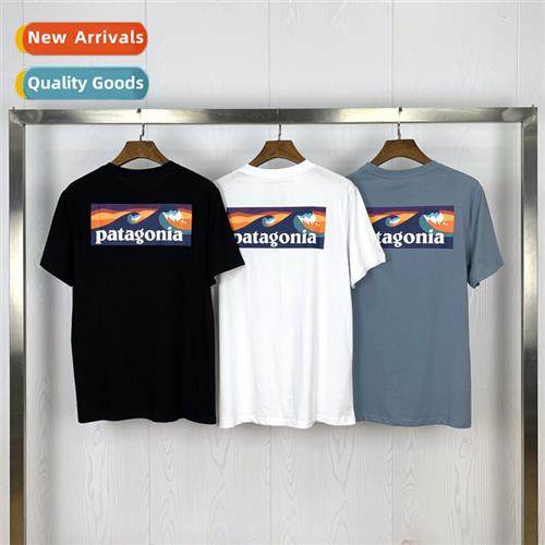 Tide Wave Print Graphic Short Sleeve T-Shirt