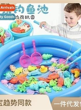 One  childrens fishing toy pool set square night market wate