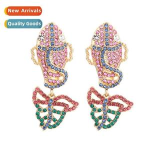 alloy earrings Simple hollow zinc diamd temperament retro