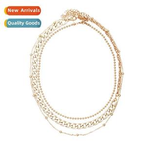 Gold Beads Collarbe Creative Vintage Layered Chain Irr Multi