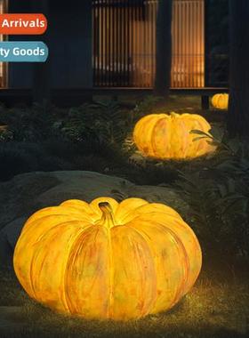 Outdoor Patio Pumpkin Lamp Villa Lawn Charging Decorati Floo