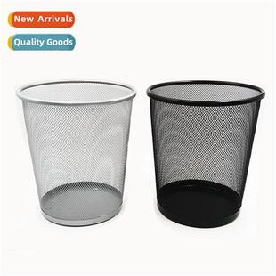 Metal mesh round garbage can ir waste basket kchen storage b