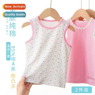 Childrens undershirt girls floral bow thin secti   top singl