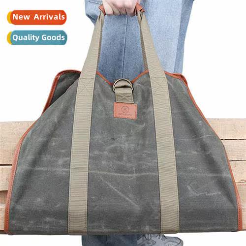 carry firewood bag outdoor large capacy canvas wear firewood