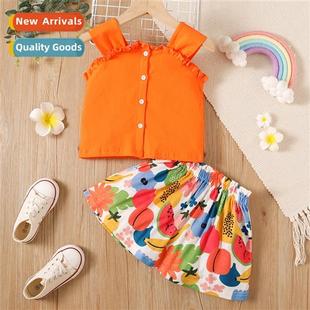 2022 new solid spring col halter autumn sleeveless Girls