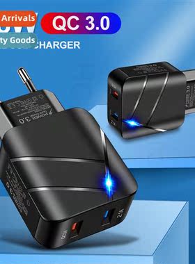 28W Illuminated QC3.0+2.1A USB Cell Phe Charger Fast Charger