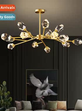 All copper chelier light luxury crystal chelier atmosphere l