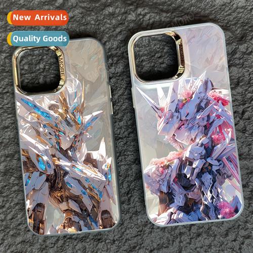 Mecha Gundam 适用15promax anime double color silver case iph