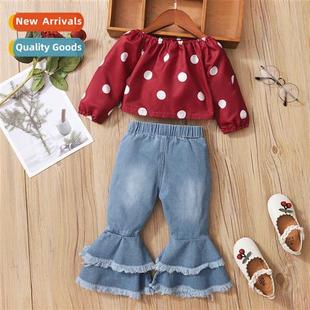 dot 2022 sleeved fall new print Girls polka spring