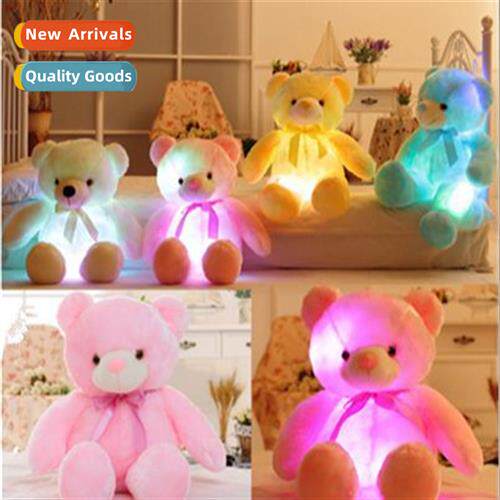 2019 New PV Velvet Glowing Ribb Bow Tie Teddy Bear Birthday