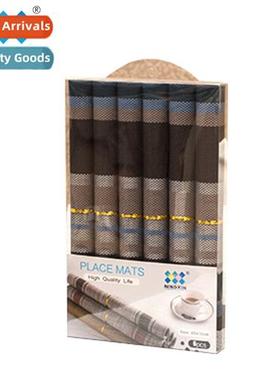 6 s  30*45cm PVC striped placemats western sub an style insu