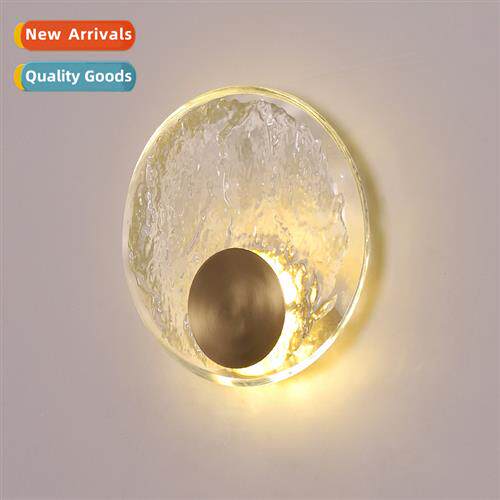 Full copper water grain glass wall lamp room bedside wall la
